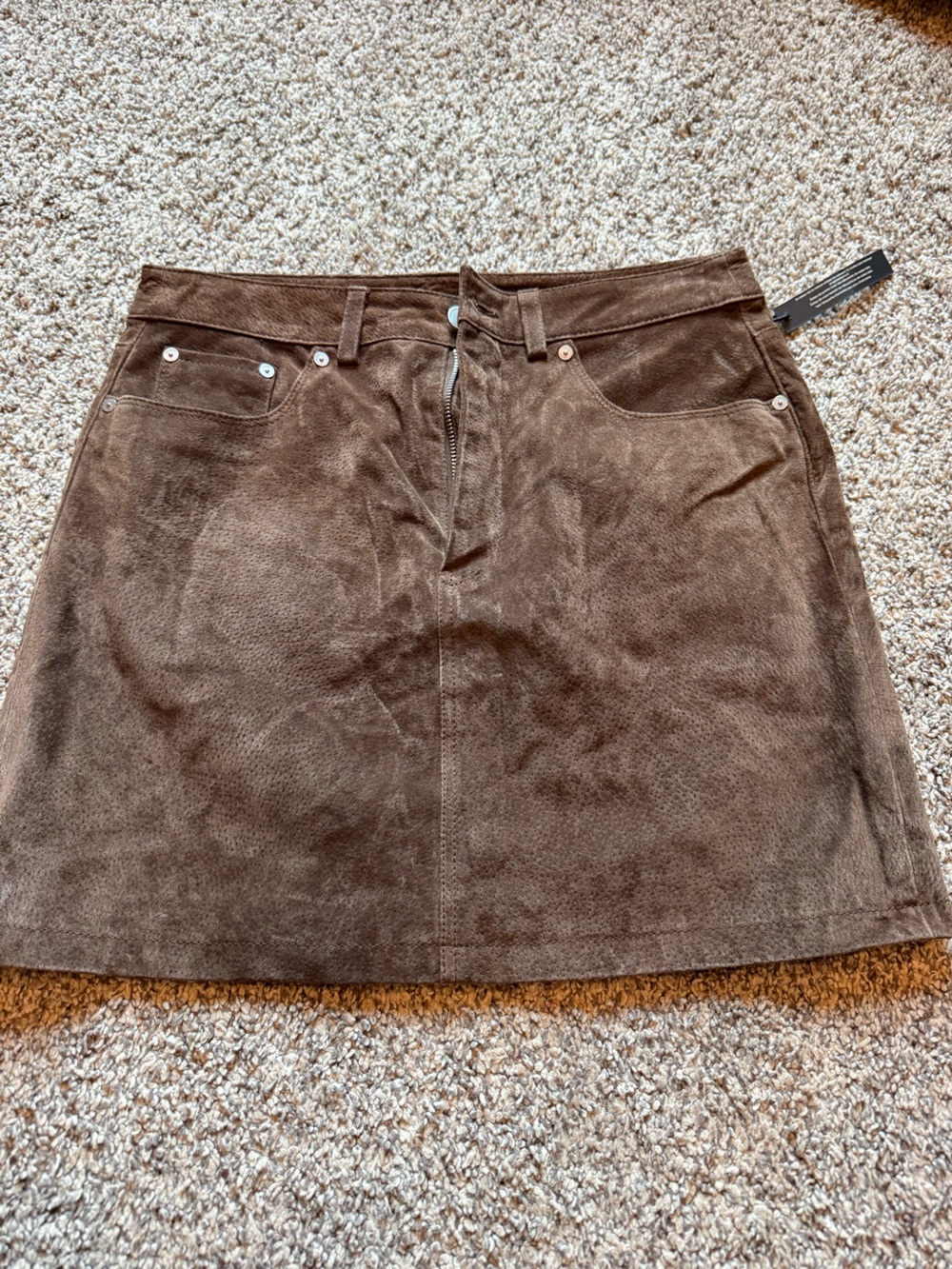 Blank NYC Brown Suede Mini Skirt